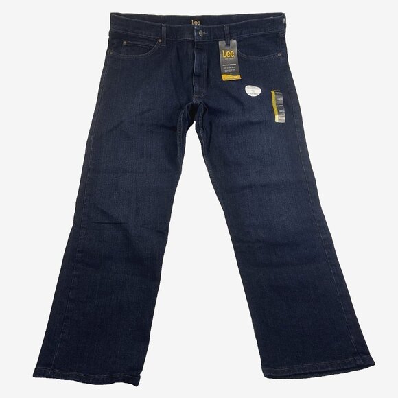 Lee Mens Jeans 42x30 Regular Fit Dark Wash Straight-Leg Southwestern Denim NWT - Picture 3 of 10